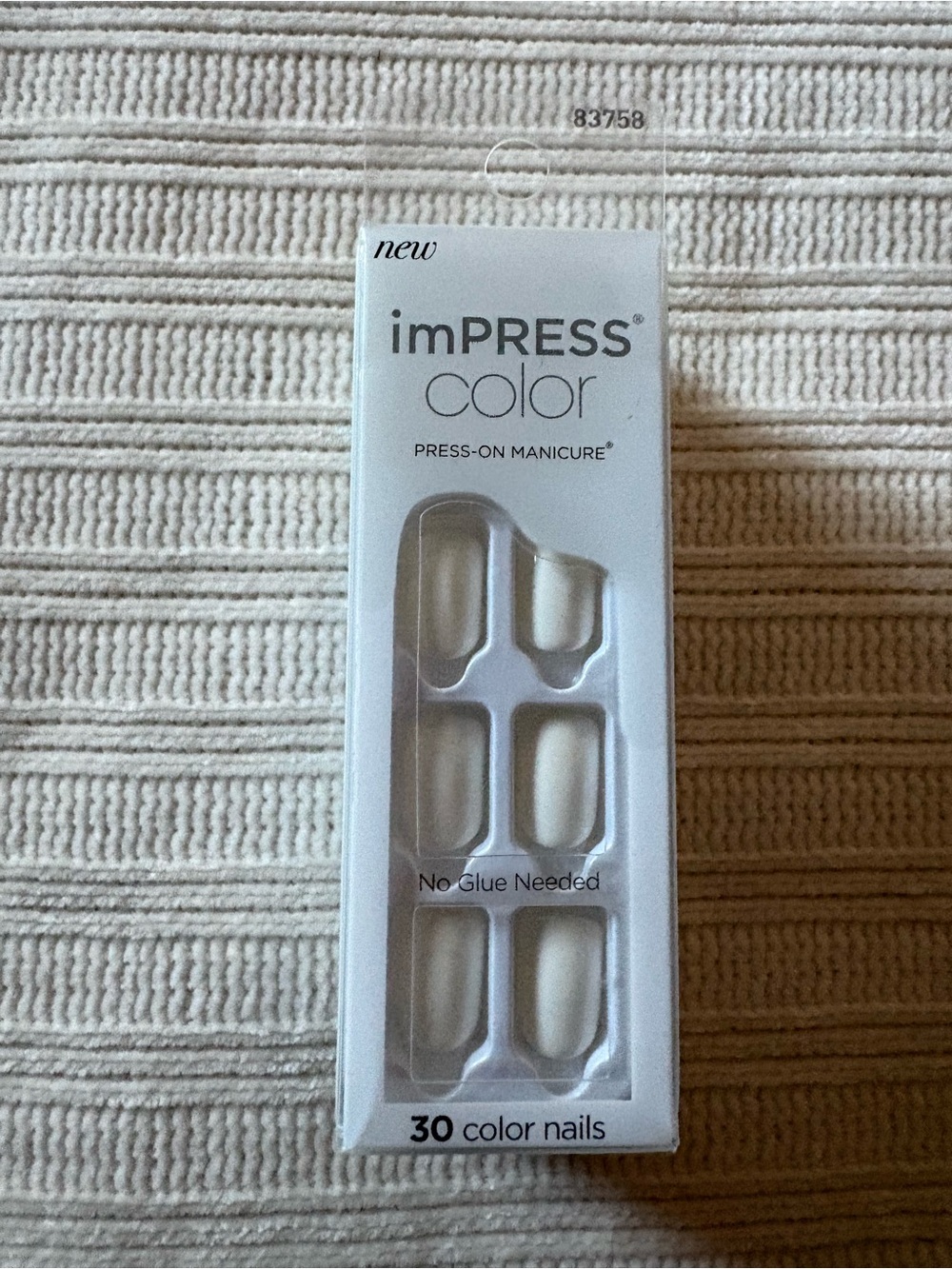 imPRESS Color Press-On Manicure - White Press-On Nails (30 Count)